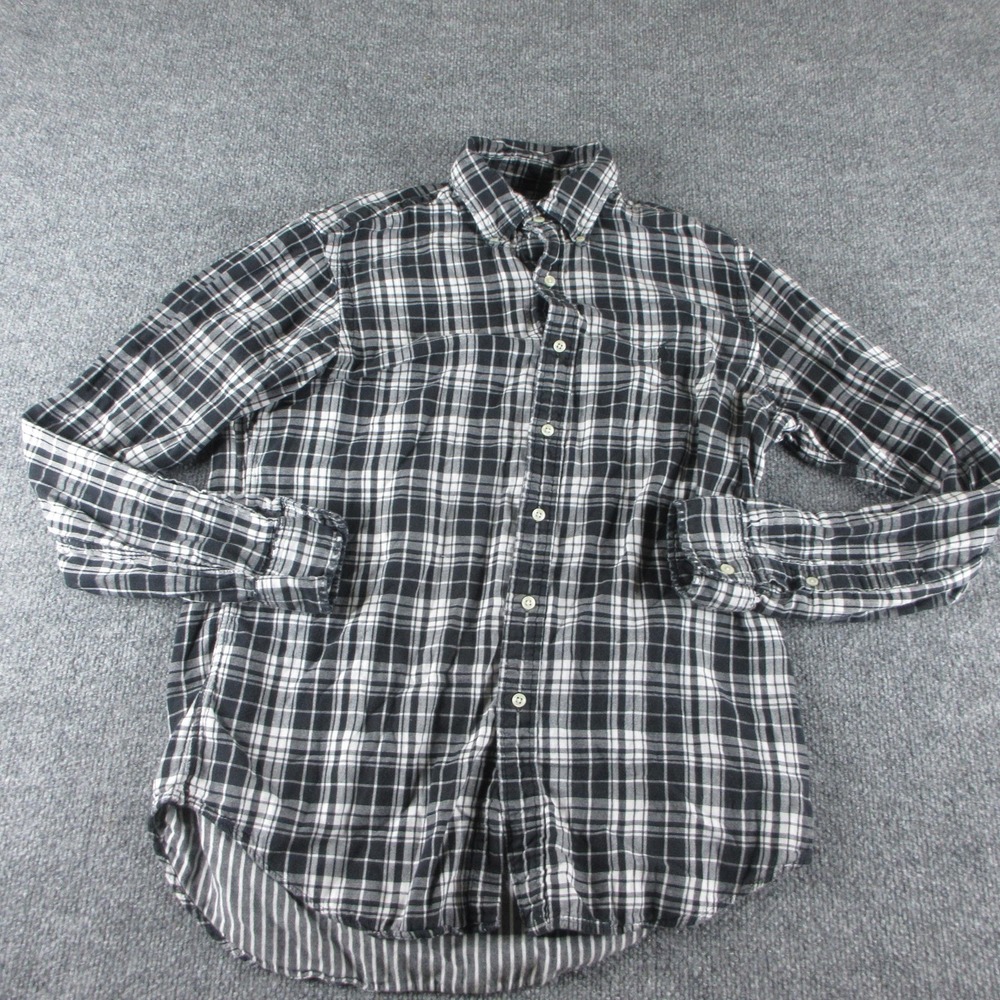 Ralph Lauren Shirt Mens M Black Plaid Long Sleeve Flannel Button Up Logo Casual